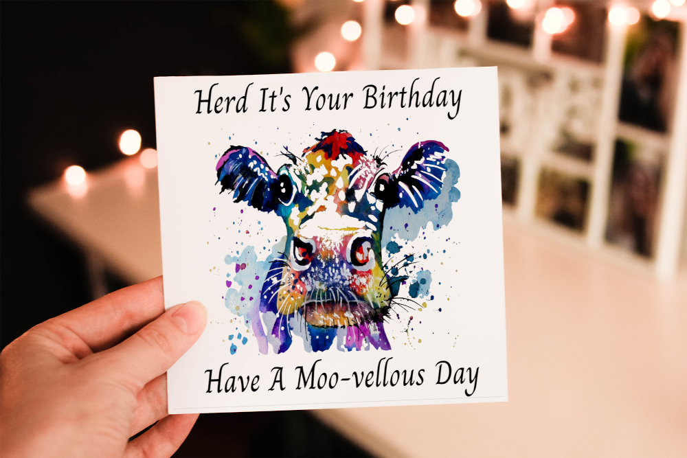 Herd It Was Your Birthday Cow Card, Friend Birthday Card